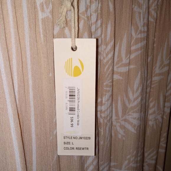 Nwt Ocean Drive Crinkled High Waisted Wide Leg Pants M/L - Picture 7 of 7